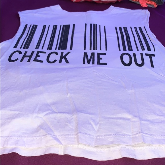 “ Check me out “ White sleeveless Crop top. - Picture 2 of 3